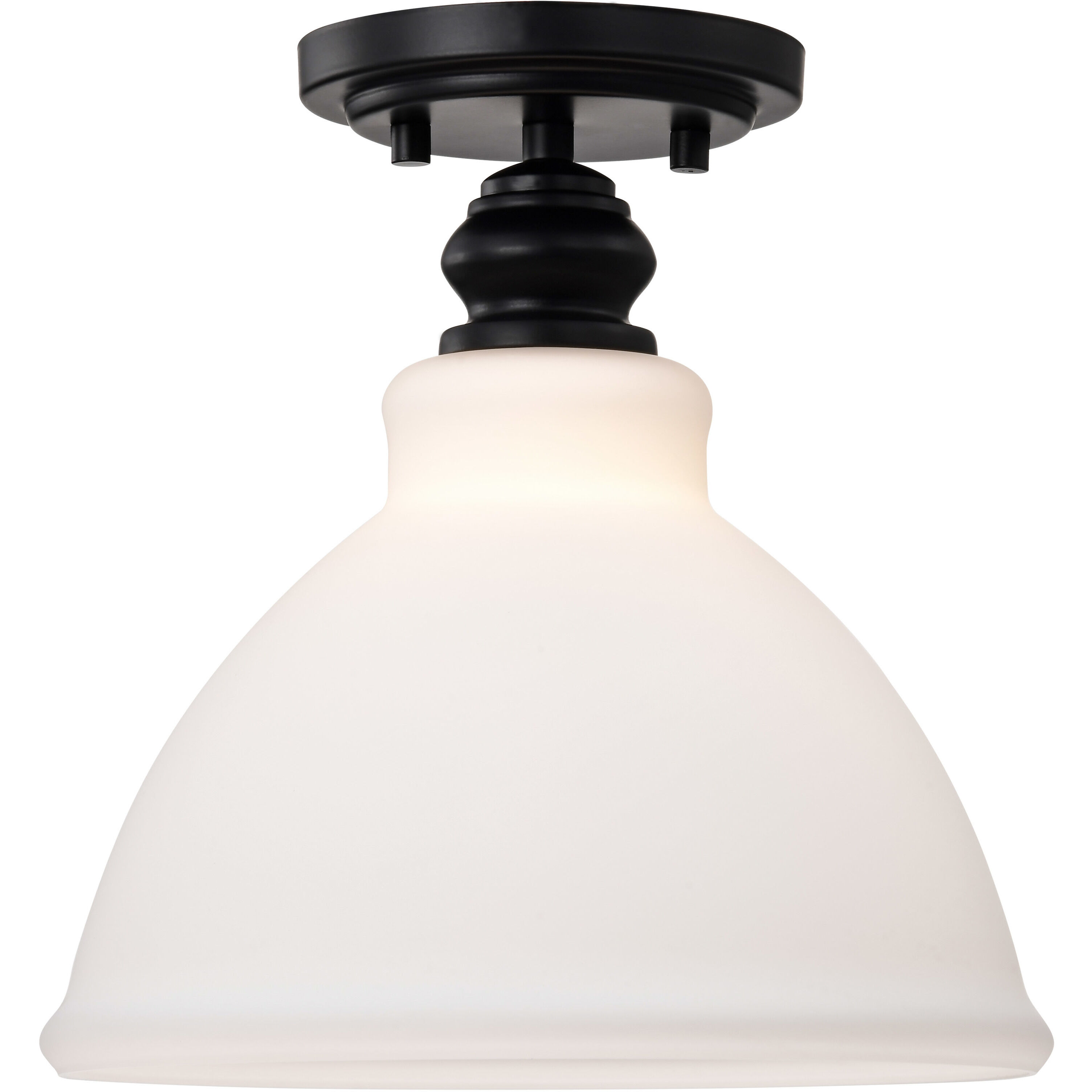 Russel 10 inch Matte Black Semi Flush Mount Ceiling Light