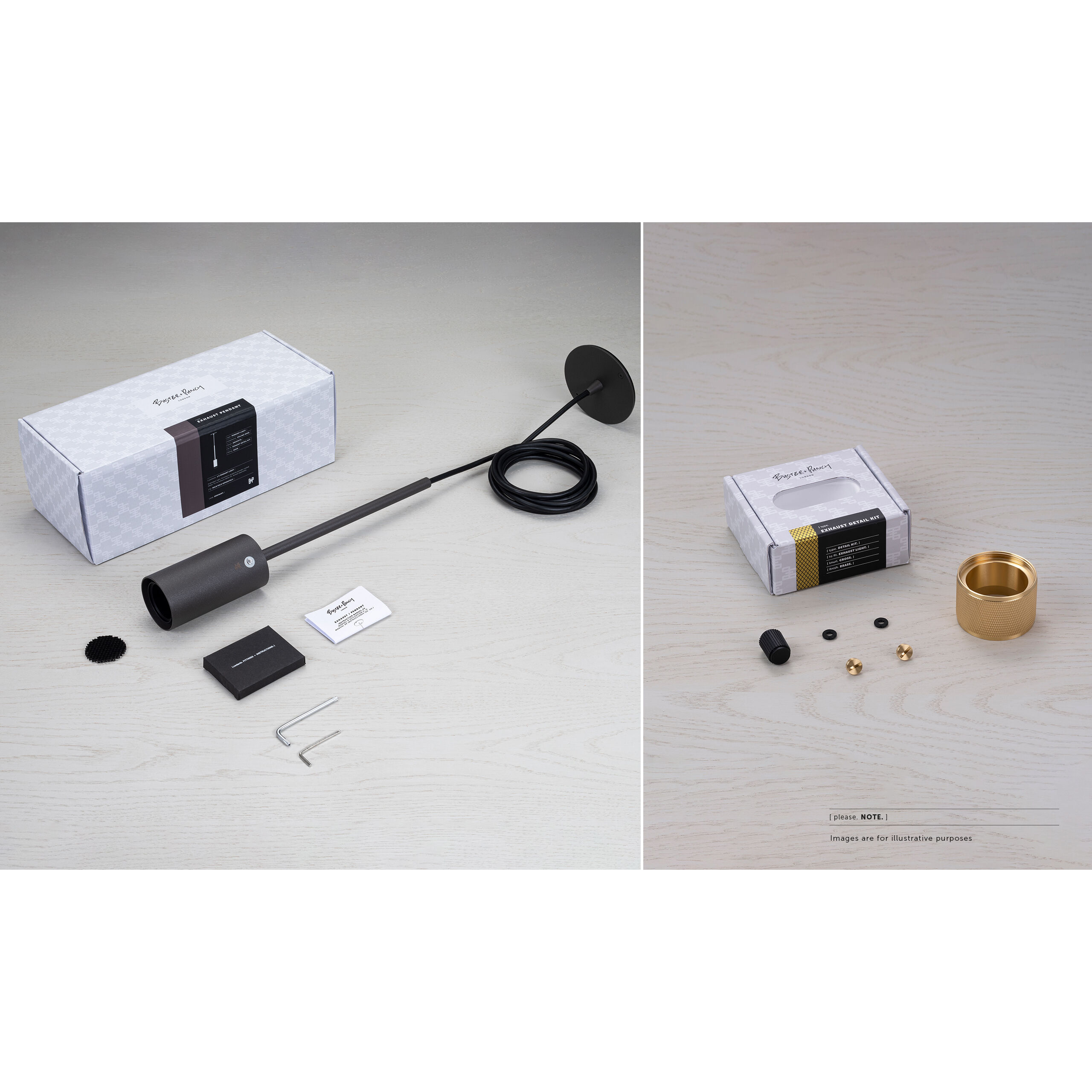 Exhaust Pendant LED 2.36 inch Stone / Black Pendant Ceiling Light