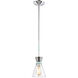 Pomfret 1 Light 6 inch Polished Chrome with Aqua and Clear Mini Pendant Ceiling Light