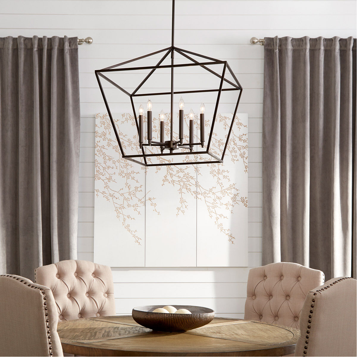 Gabriel 6 Light 24 inch Oiled Bronze Foyer Pendant Ceiling Light, Quorum Home