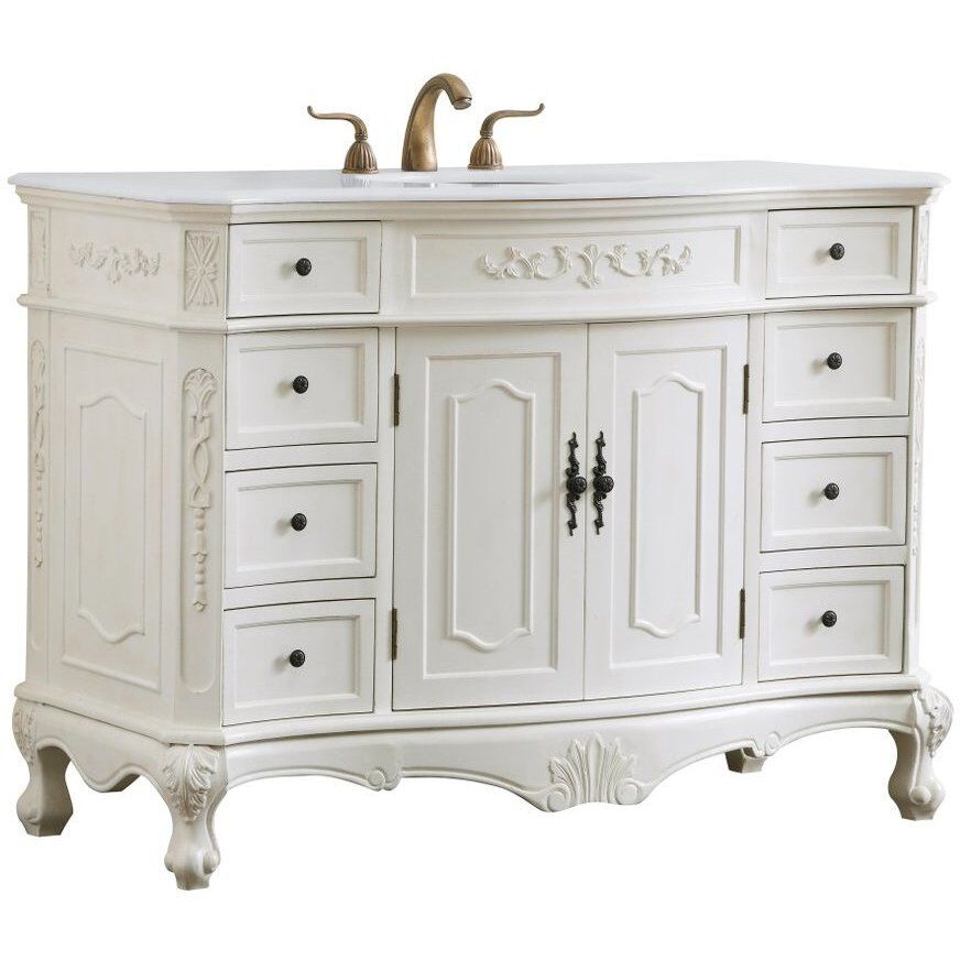 Danville 48 X 21 X 36 inch Antique White Vanity Sink Set
