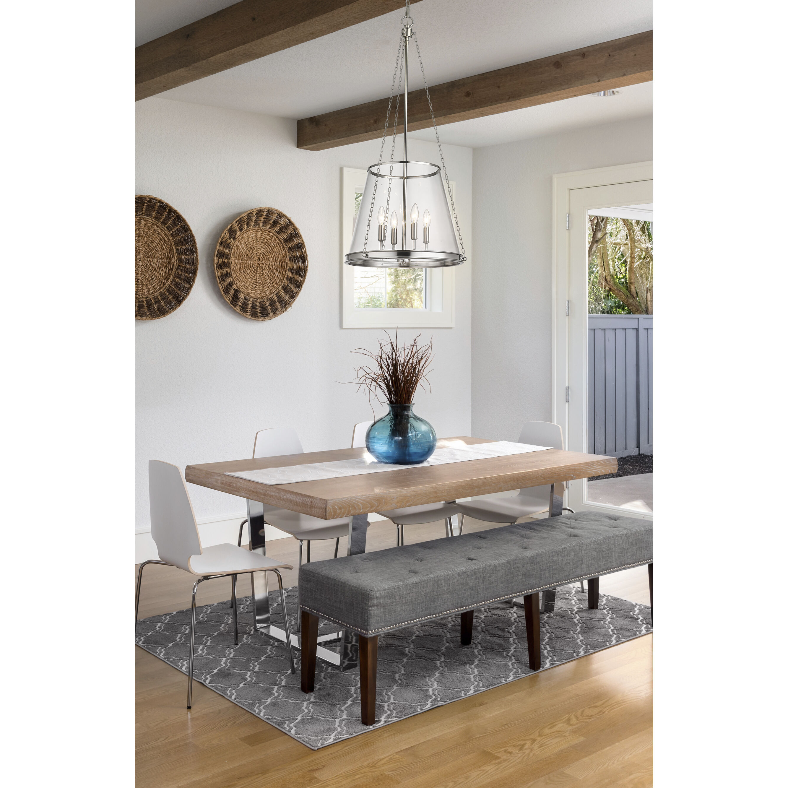 Prescott 4 Light 18 inch Polished Nickel Pendant Ceiling Light