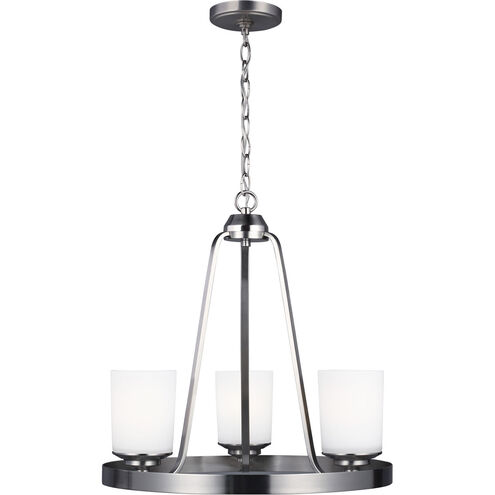 Kemal 3 Light 18.63 inch Brushed Nickel Chandelier Ceiling Light