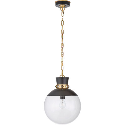 Julie Neill Lucia 1 Light 13 inch Matte Black with Gild Pendant Ceiling Light in Matte Black and Gild, Medium