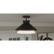 Alexa 1 Light 15 inch Matte Black Semi-Flush Mount Ceiling Light, Medium