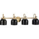 Dalton 4 Light 33 inch Vintage Brass Bath Vanity Wall Light