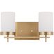 Sean Lavin Zire 2 Light 14 inch Satin Brass Wall Bath Fixture Wall Light