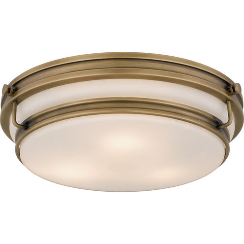 Grafton 3 Light 16 inch Weathered Brass Flush Mount Ceiling Light, Medium