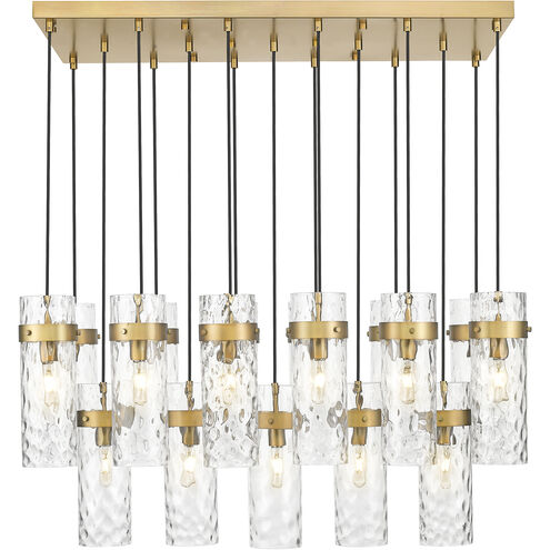 Fontaine Linear Chandelier Ceiling Light in Rubbed Brass