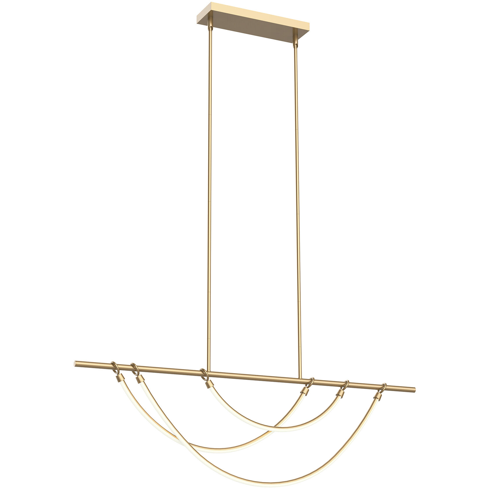 Aryas LED 48 inch Vintage Brass Linear Pendant Ceiling Light