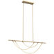Aryas LED 48 inch Vintage Brass Linear Pendant Ceiling Light