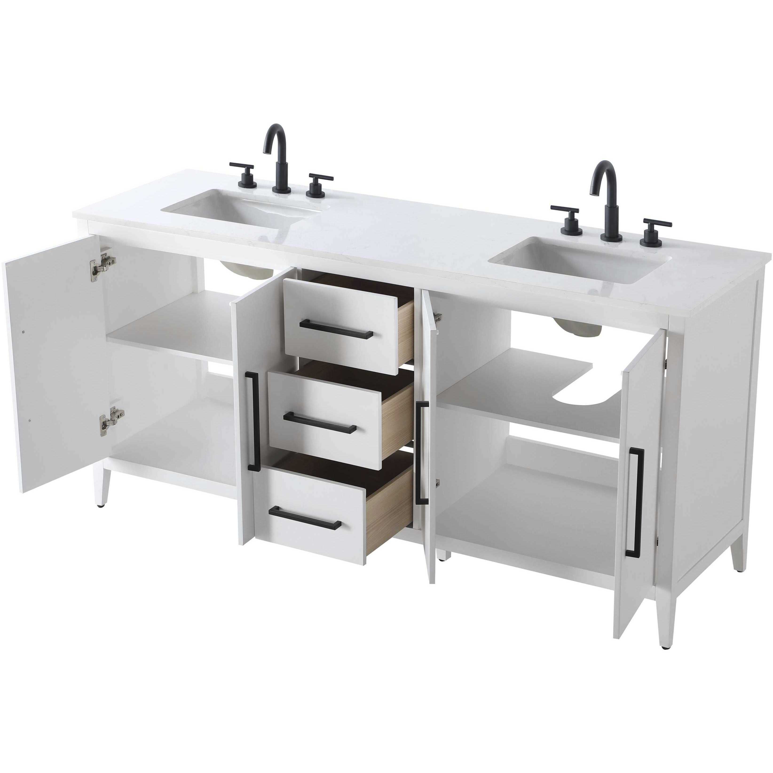 Millie 72 X 35 inch White Bathroom Vanity Cabinet