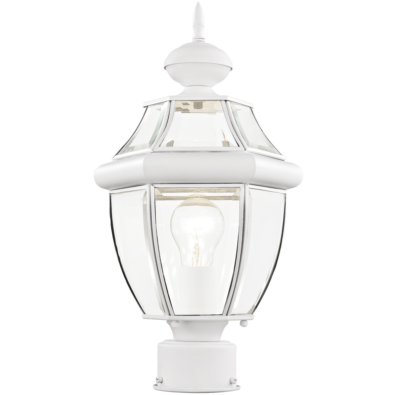 Monterey 1 Light 17 inch White Outdoor Post Top Lantern