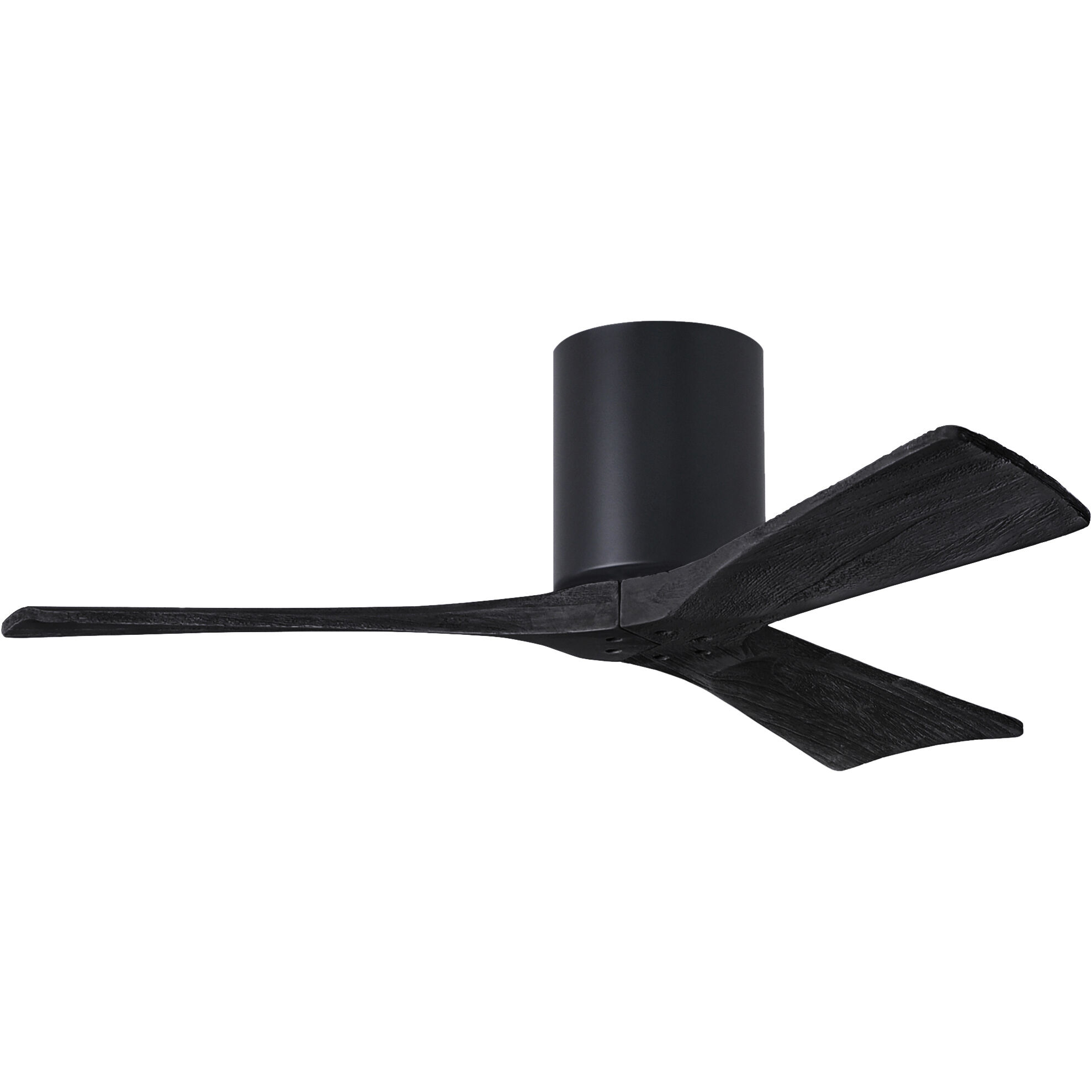 Atlas Irene-3H 42 inch Matte Black Flush Mount Paddle Fan, Flush Mounted