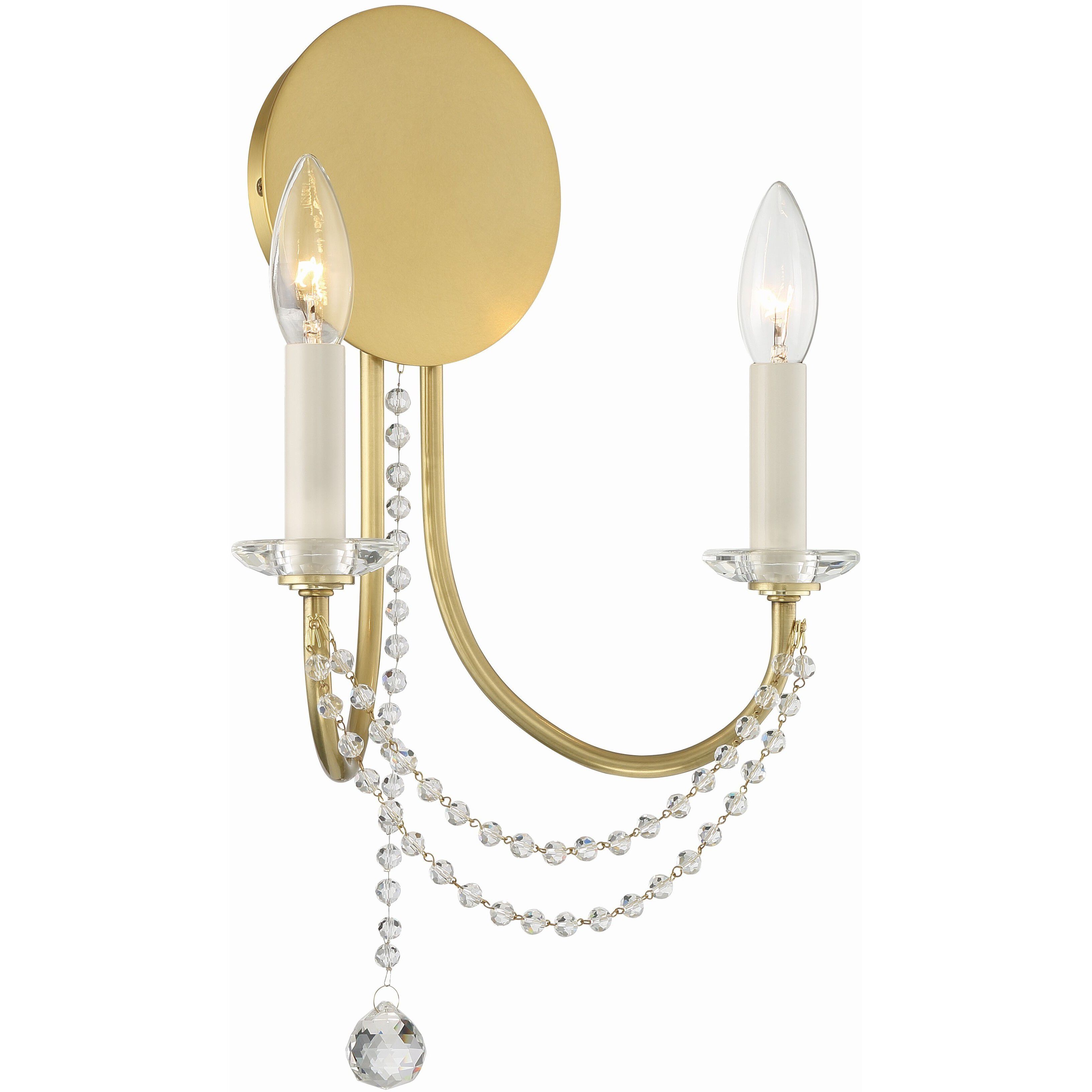 Delilah Bath Wall Light in Aged Brass