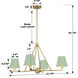 Xavier 4 Light 31.75 inch Vibrant Gold Chandelier Ceiling Light in Vibrant Gold and Green