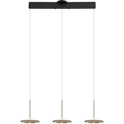 Uranas LED 7.9 inch Satin Dark Gray and Antique Brass Multi-Pendant Ceiling Light