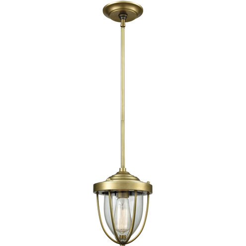 Sturgis 1 Light 7 inch Satin Brass with Clear Mini Pendant Ceiling Light