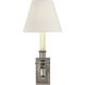 Studio VC French Library3 1 Light 6 inch Antique Nickel Single Sconce Wall Light in Linen 2 