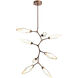 Rock Crystal LED 37.1 inch Burnished Bronze Chandelier Ceiling Light, Modern Vine