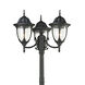 Central Square 3 Light 91 inch Textured Matte Black Outdoor Post Light