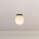 Alora Mood Cherise 1 Light 6.75 inch Matte Black/Glossy Ribbed Opal Glass Semi-Flush Mount Ceiling Light