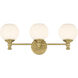 Orlisse 3 Light 23.5 inch Vintage Brass Bathroom Vanity Light Wall Light