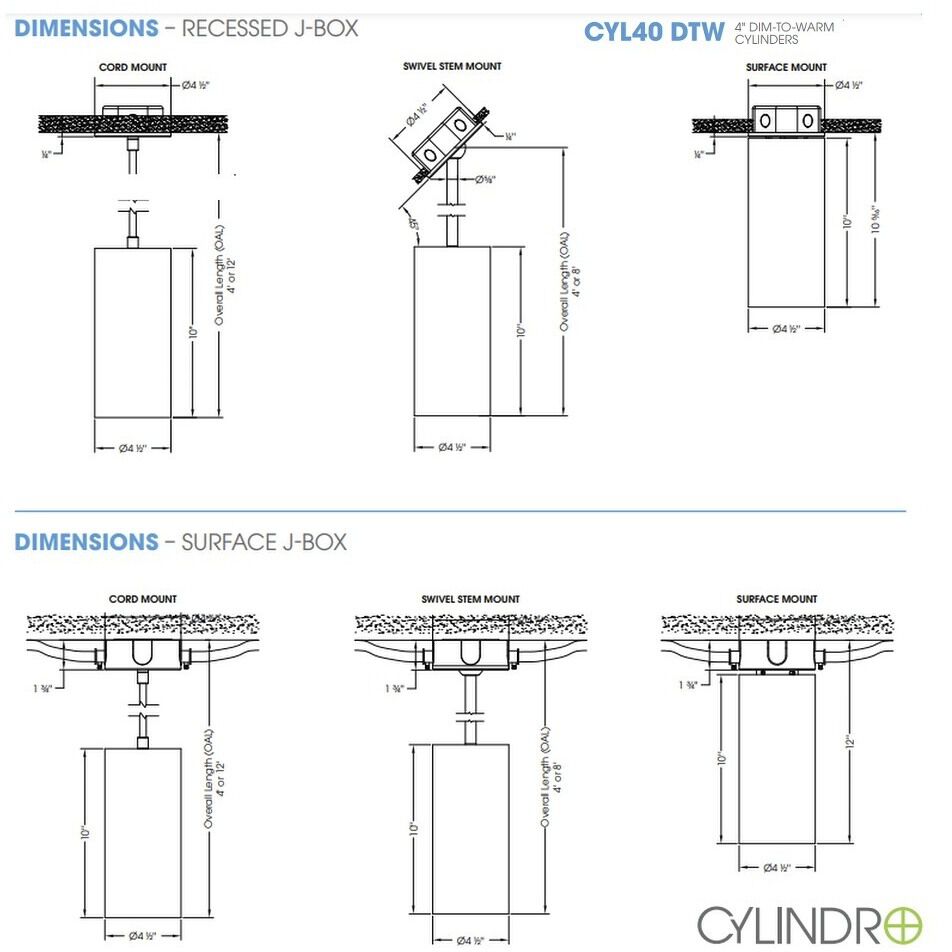 CYLINDRO LED 4.5 inch White Indoor Pendant Ceiling Light