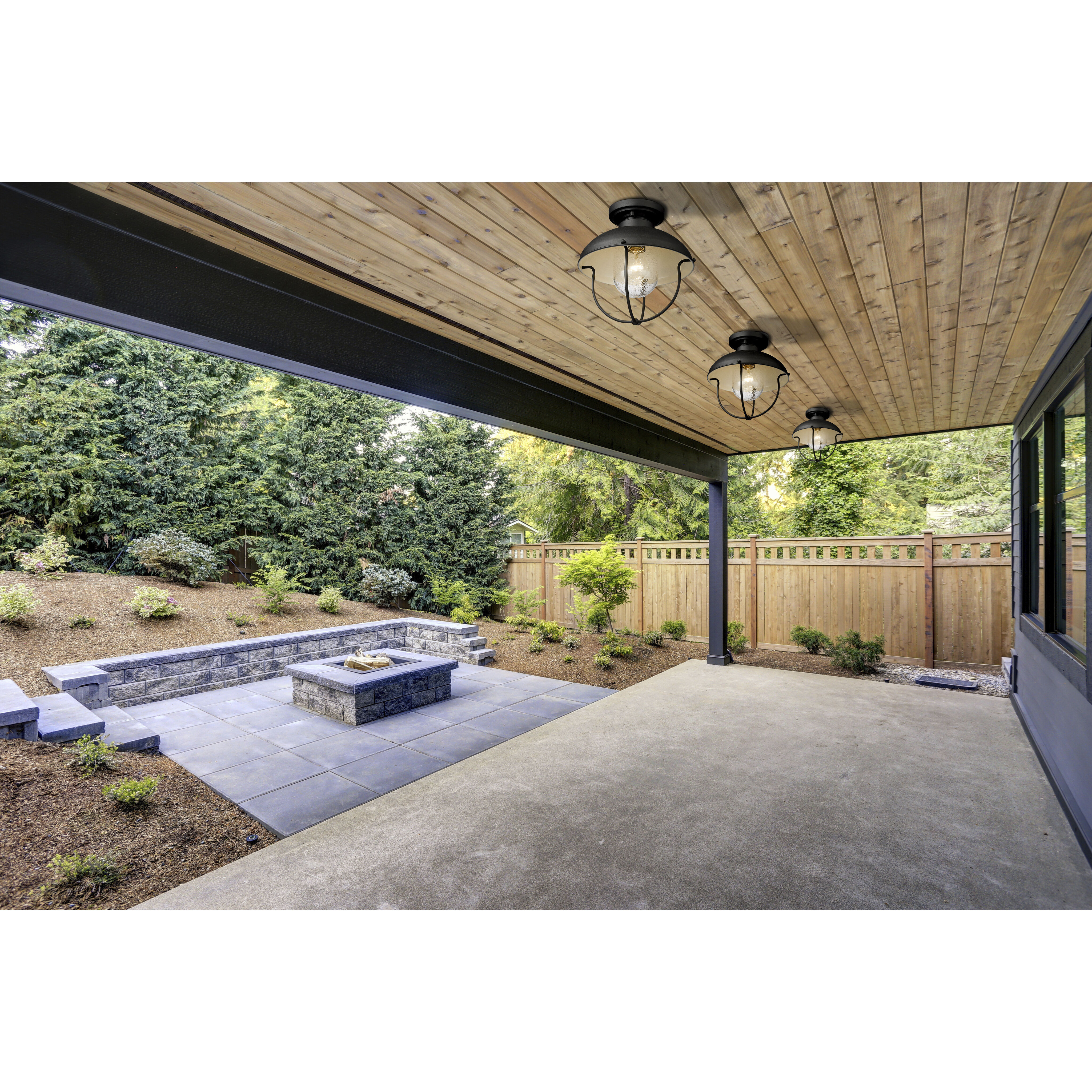 Ansel 1 Light 11 inch Black Outdoor Flush Mount