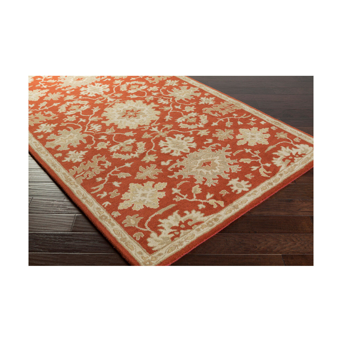 Caesar 120 X 96 inch Red and Brown Area Rug, Wool