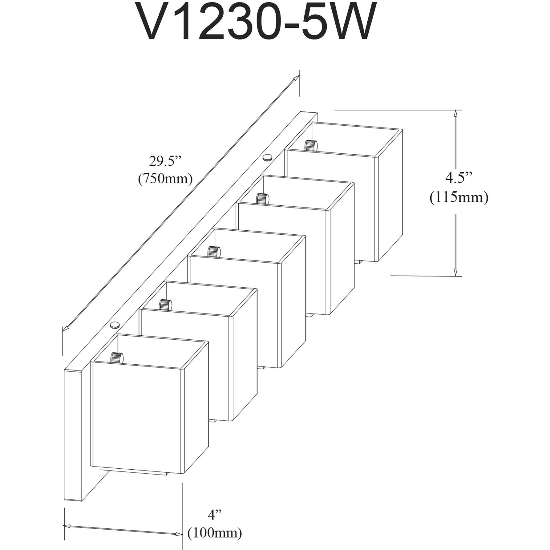 Verona 5 Light 29.5 inch Matte Black Vanity Light Wall Light