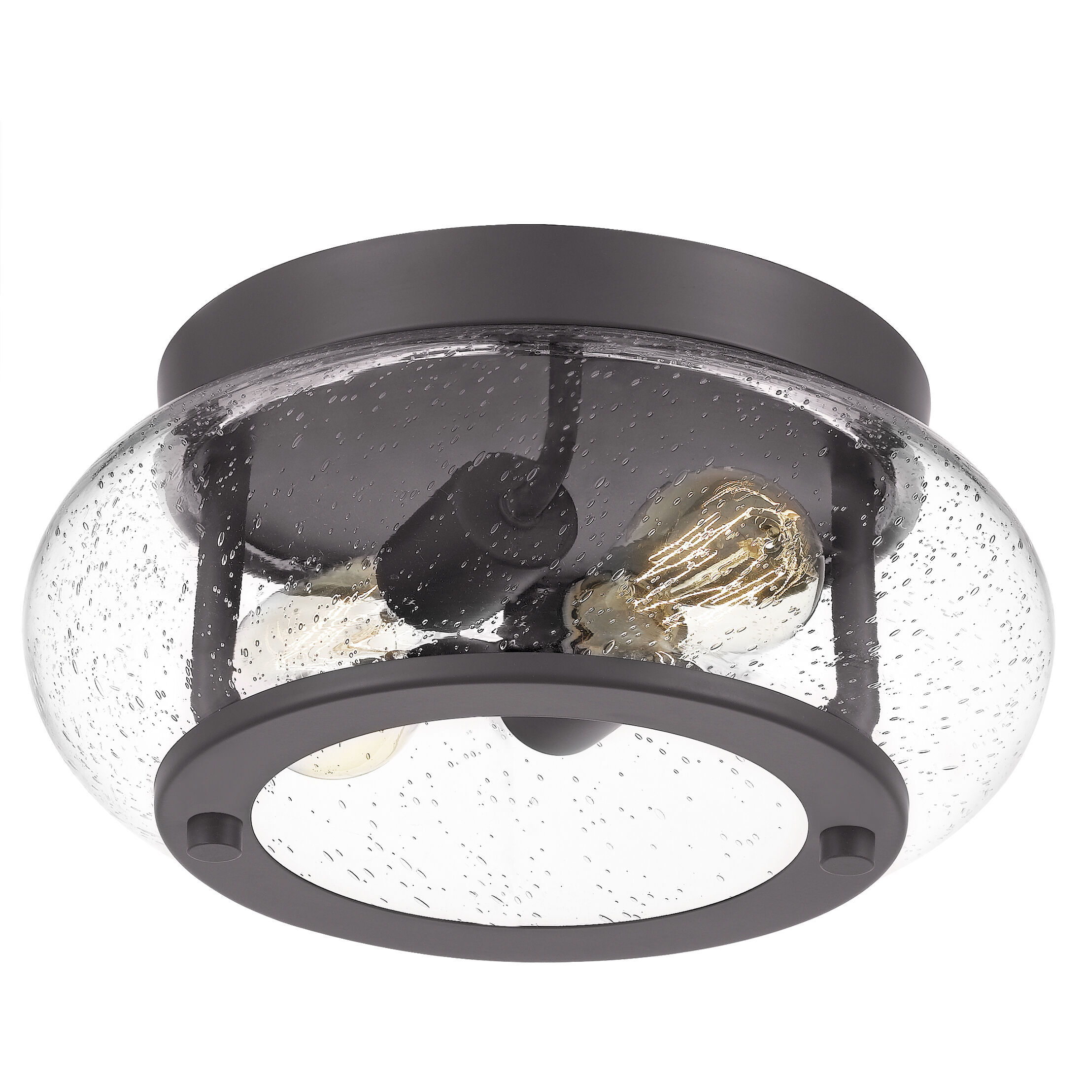 Trilogy 2 Light 12 inch Old Bronze Flush Mount Ceiling Light