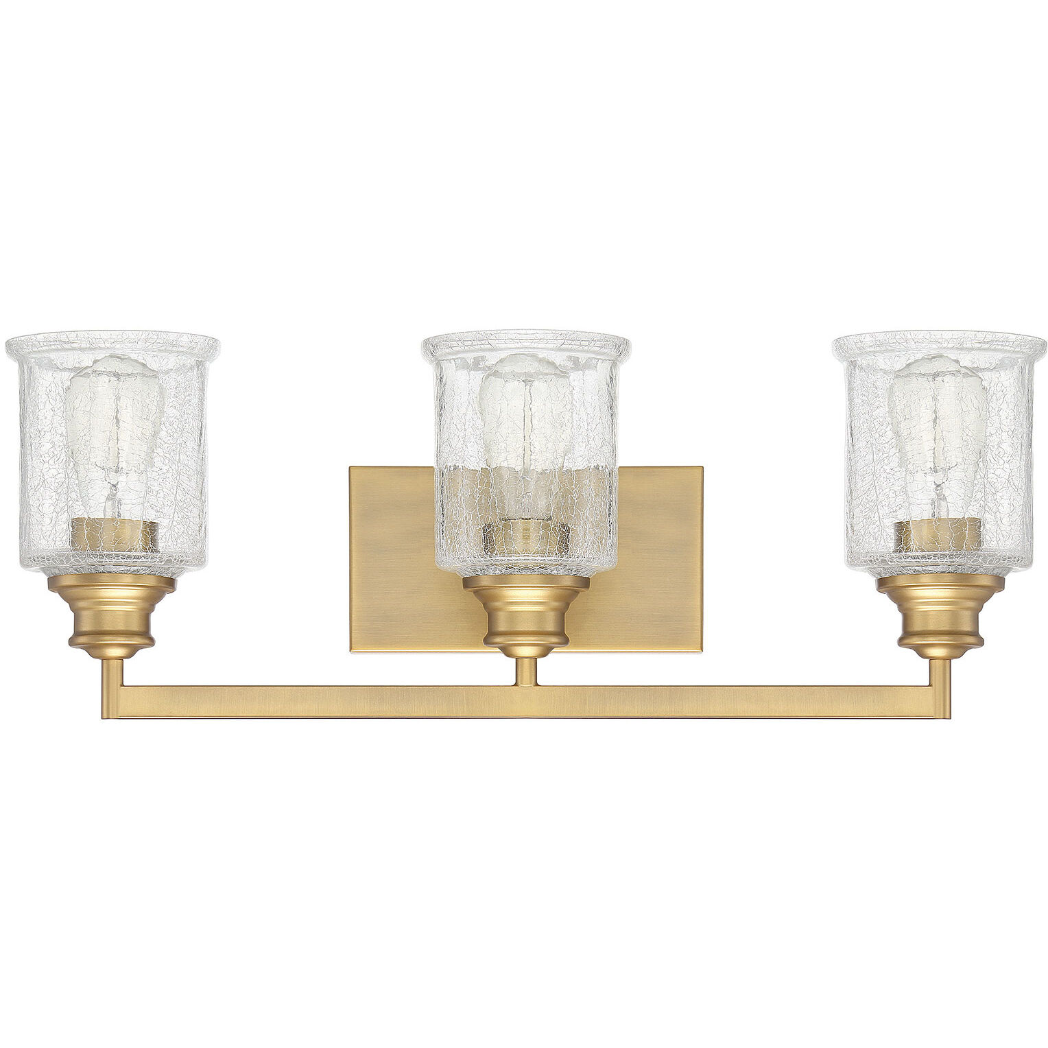 Hampton 3 Light 24 inch Warm Brass Bathroom Vanity Light Wall Light