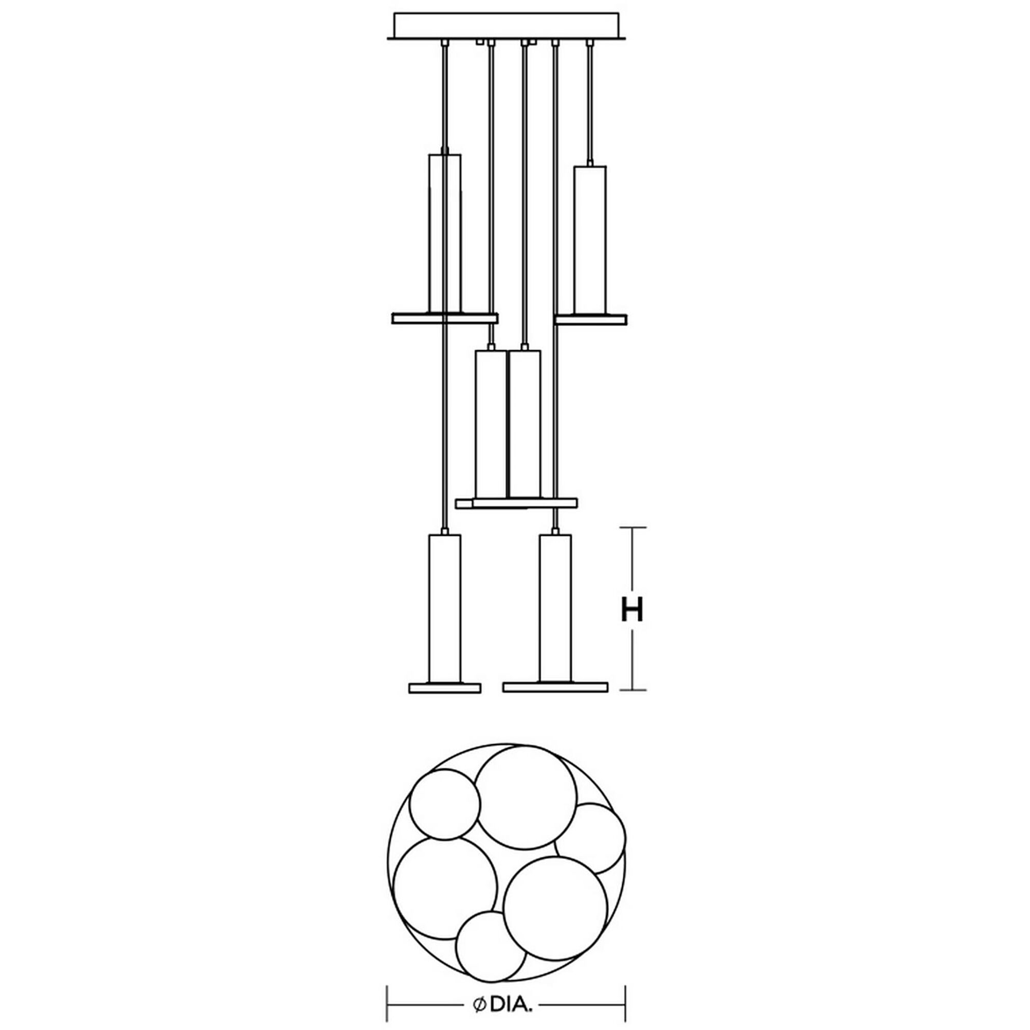 Luna LED 18 inch White Hextuple Round Pendant Ceiling Light