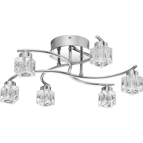 Clear Hollow LED 19 inch Polished Chrome Flush Mount Ceiling Light