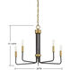 Transitional 5 Light 24 inch Oil Rubbed Bronze with Natural Brass Chandelier Ceiling Light