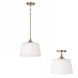 Presley 1 Light 11.75 inch Aged Brass Semi-Flush Mount Ceiling Light, Convertible Dual Mount