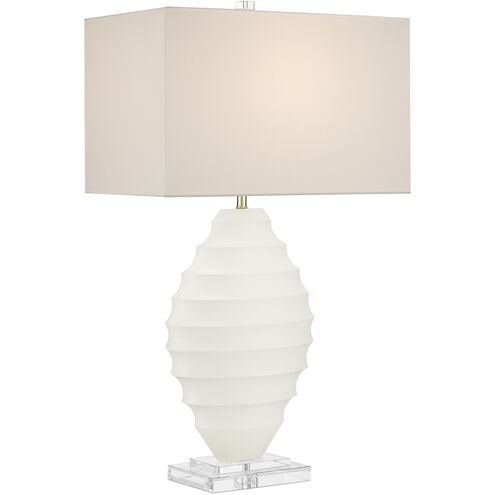 Abbeville 30.5 inch 150 watt White and Clear with Polished Brass Table Lamp Portable Light