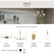 Mack 3 Light 22.25 inch Brushed Gold Vanity Light Wall Light