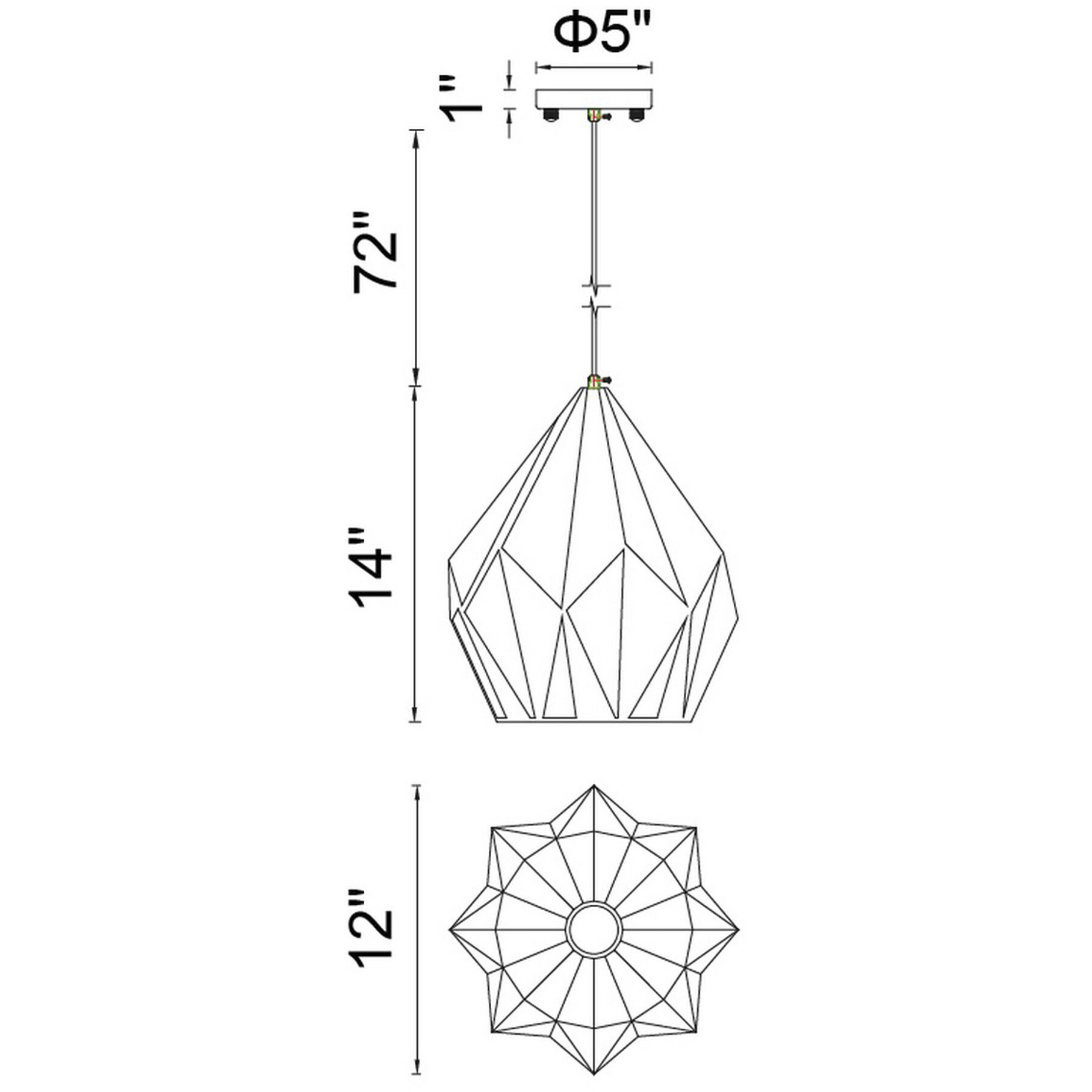 Oxide 1 Light 12 inch Black and Copper Down Pendant Ceiling Light