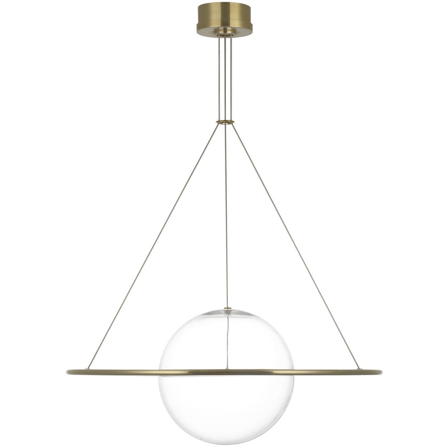 Barbara Barry Cosmos LED 27.5 inch Soft Brass Ring and Orb Chandelier Ceiling Light