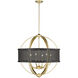 Colson 6 Light 27 inch Olympic Gold Chandelier Ceiling Light in Matte Black