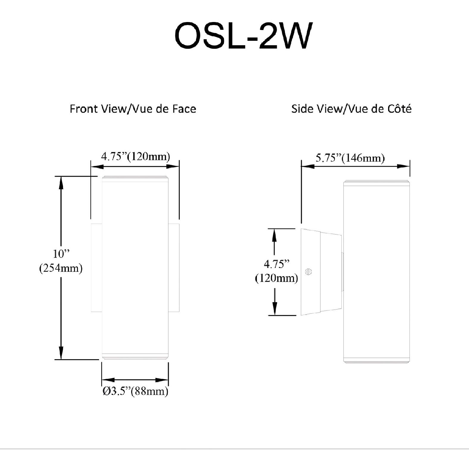 Oslo LED 10.25 inch Matte Black Outdoor Wall Sconce