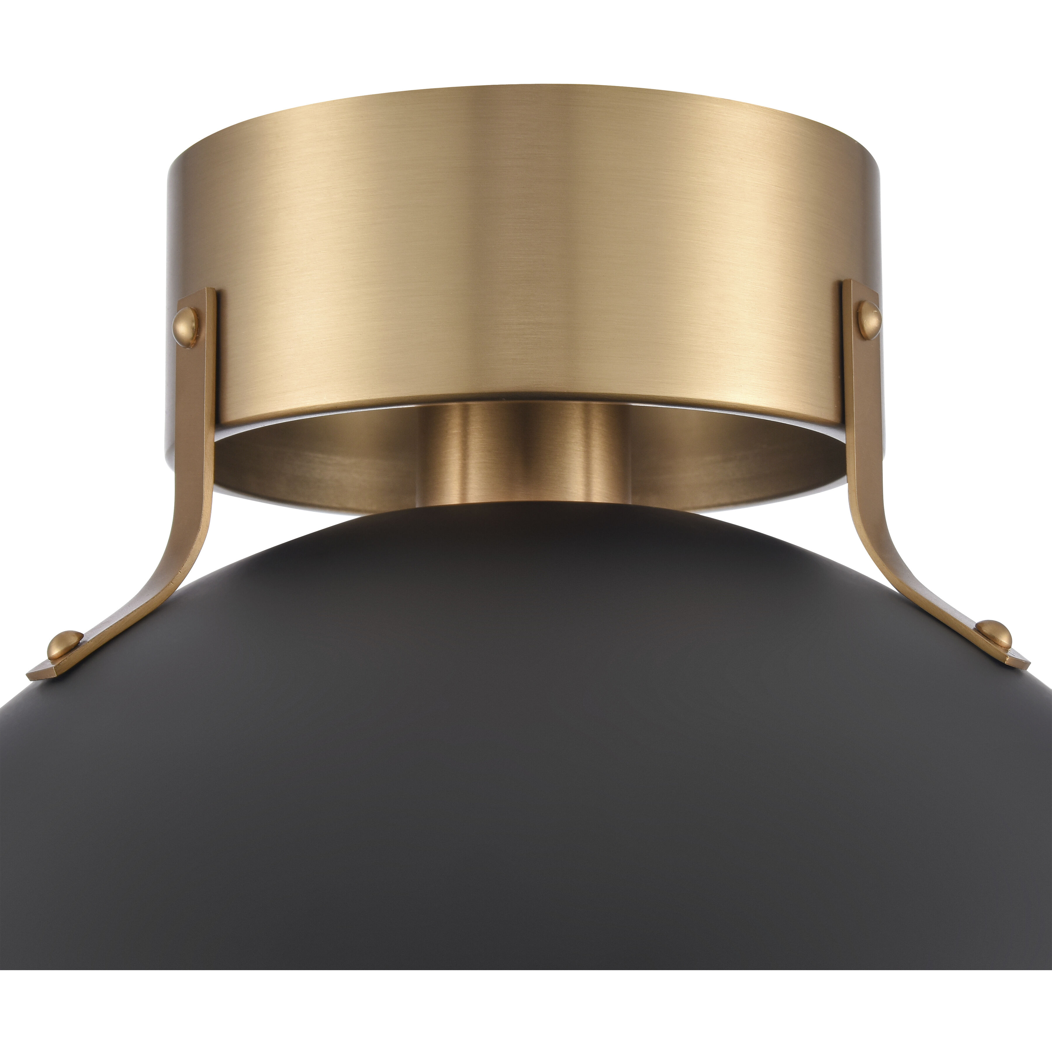 Zayne 1 Light 12 inch Matte Black Semi Flush Mount Ceiling Light