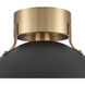 Zayne 1 Light 12 inch Matte Black Semi Flush Mount Ceiling Light