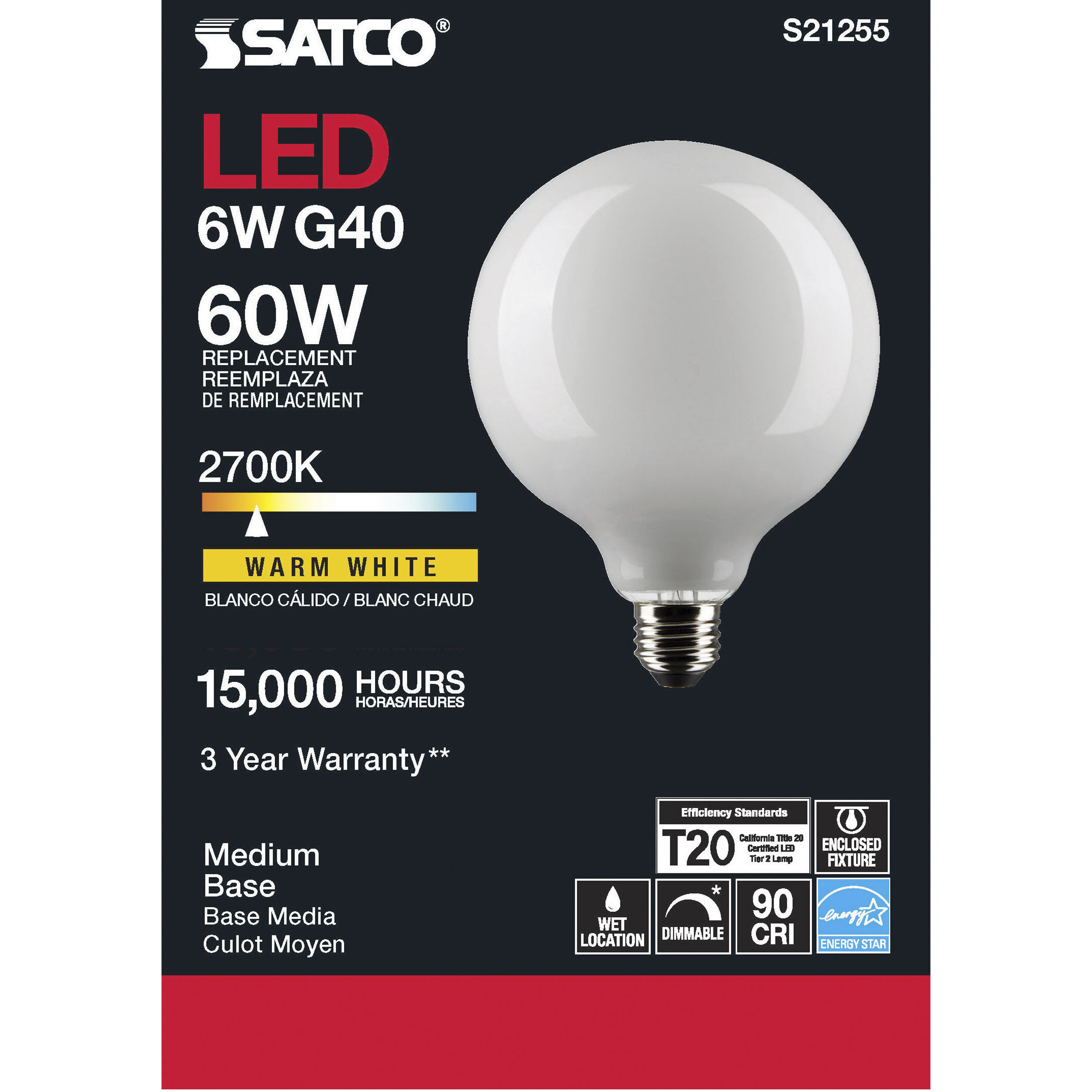 Lumos LED Medium Medium 6.00 watt 2700K LED Filament
