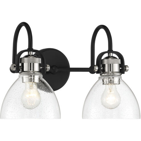 Monico 2 Light 16 inch Coal/Polished Nickel Bath Light Wall Light
