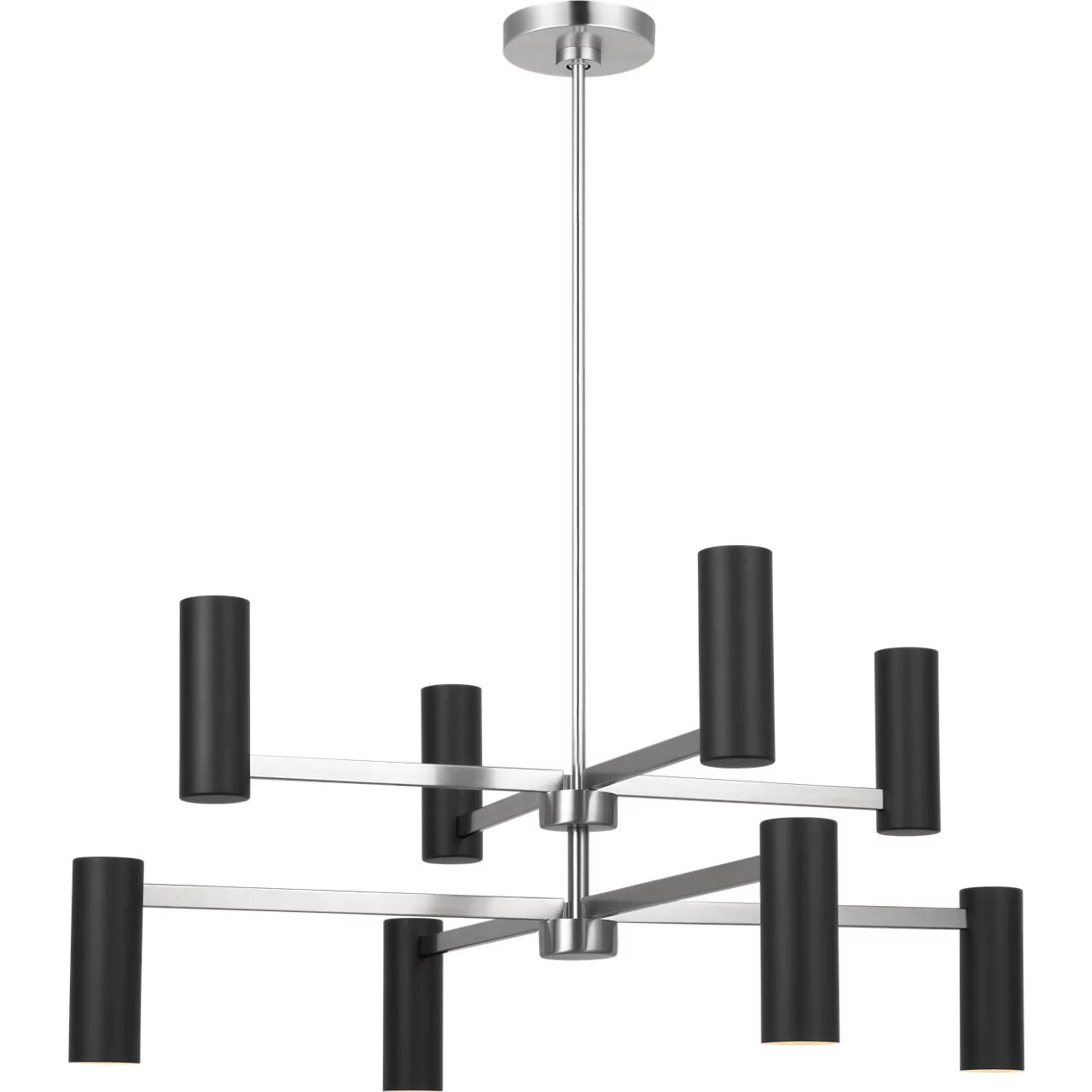 Zentro 8 Light 36 inch Brushed Nickel Chandelier Ceiling Light in Standard