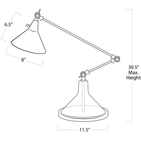 Coastal Living Ibis 39.5 inch 40.00 watt Polished Nickel and White Task Lamp Portable Light