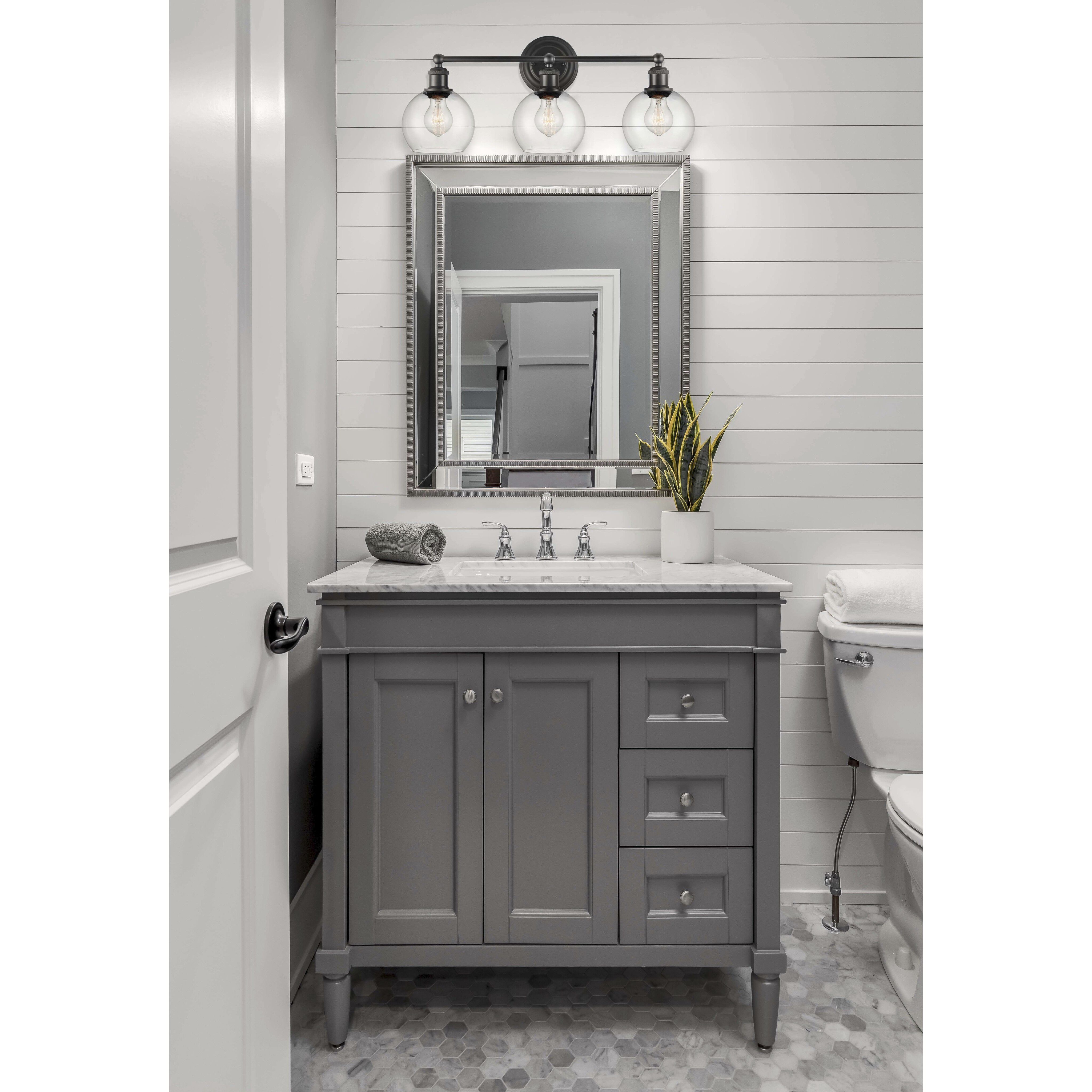 Concord LED 24 inch Matte Black Bath Vanity Light Wall Light in Clear Glass